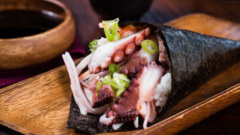 Hand Roll Octopus (Tako)